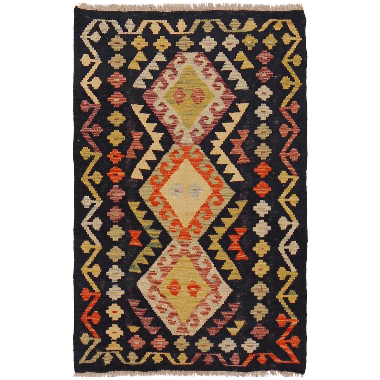 Handmade Multi Kilim Geometric 2x4 ft