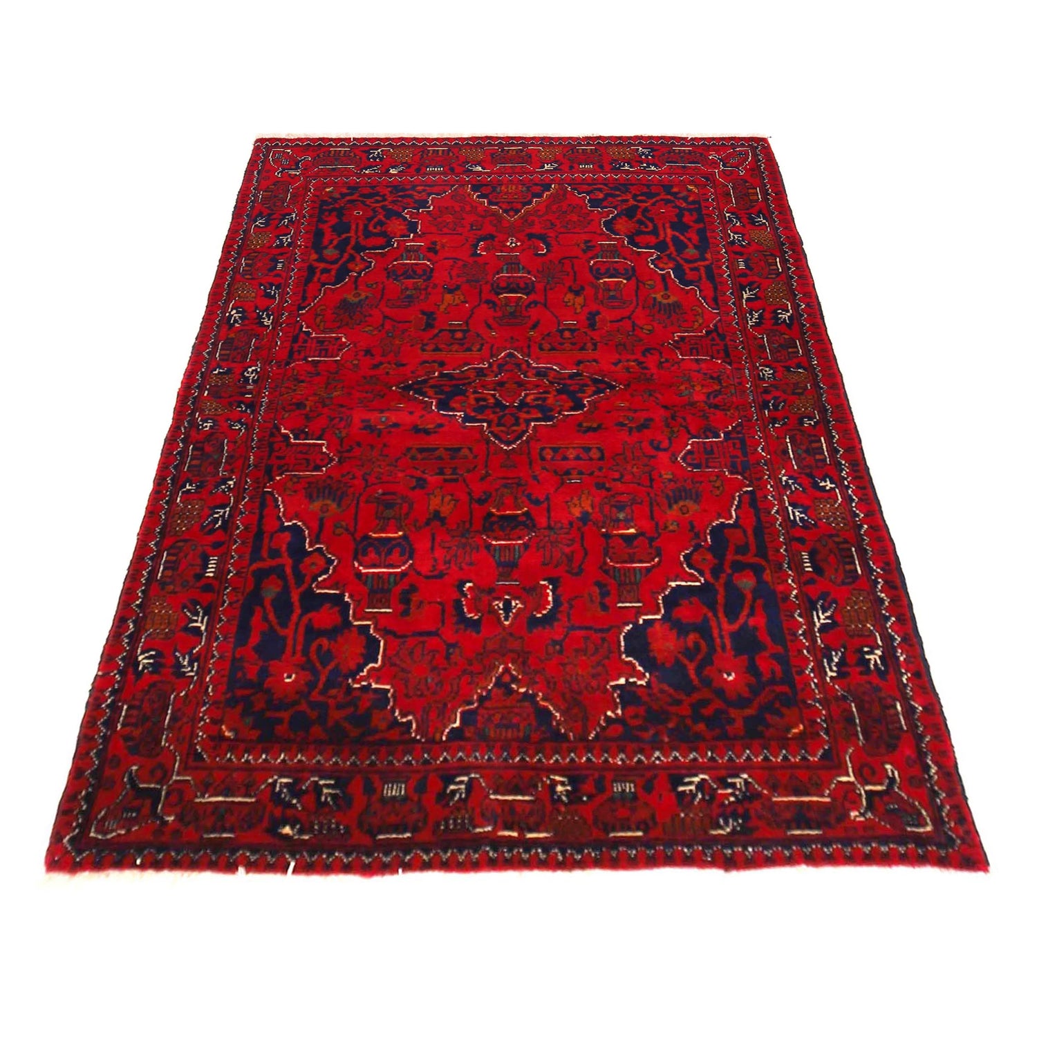 Khal Mohammadi Rug Handmade Red 3x5 ft