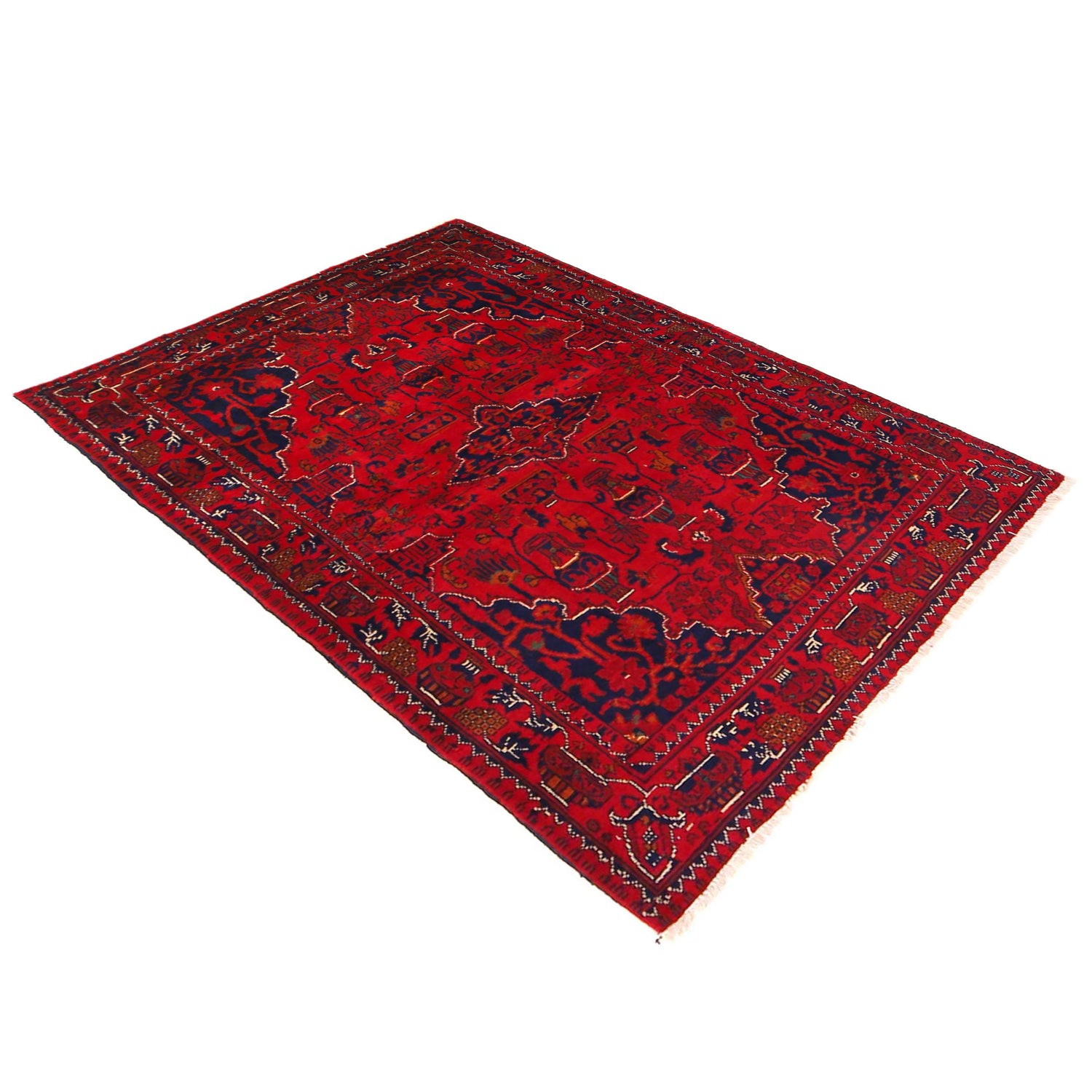 Khal Mohammadi Rug Handmade Red 3x5 ft