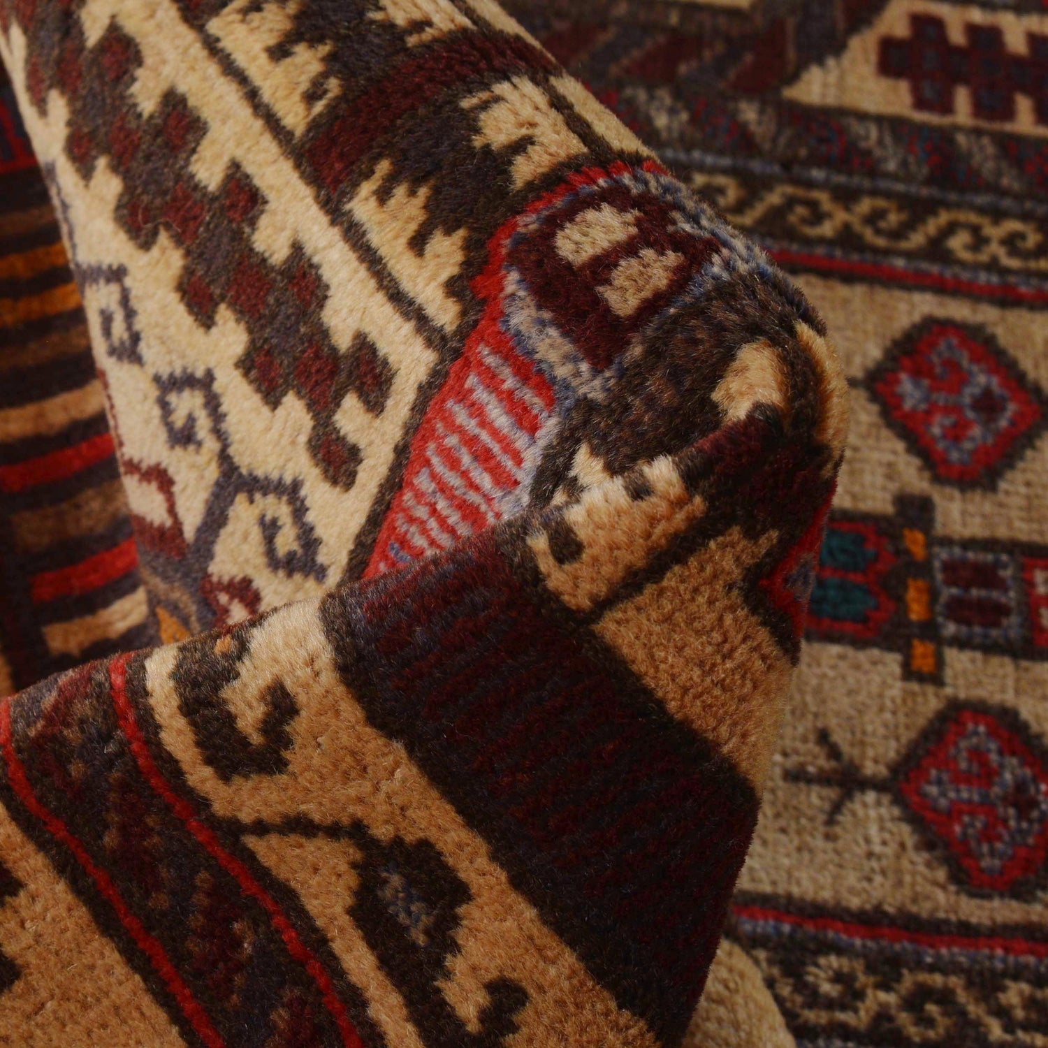 Baluchi Rug Handmade Beige Prayer Design 2x4 ft