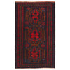 Baluchi Rug Handmade Multi Geometric 3x5 ft