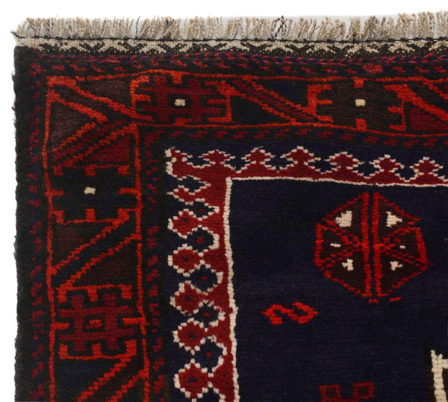 Baluchi Rug Handmade Red Geometric 3x5 ft