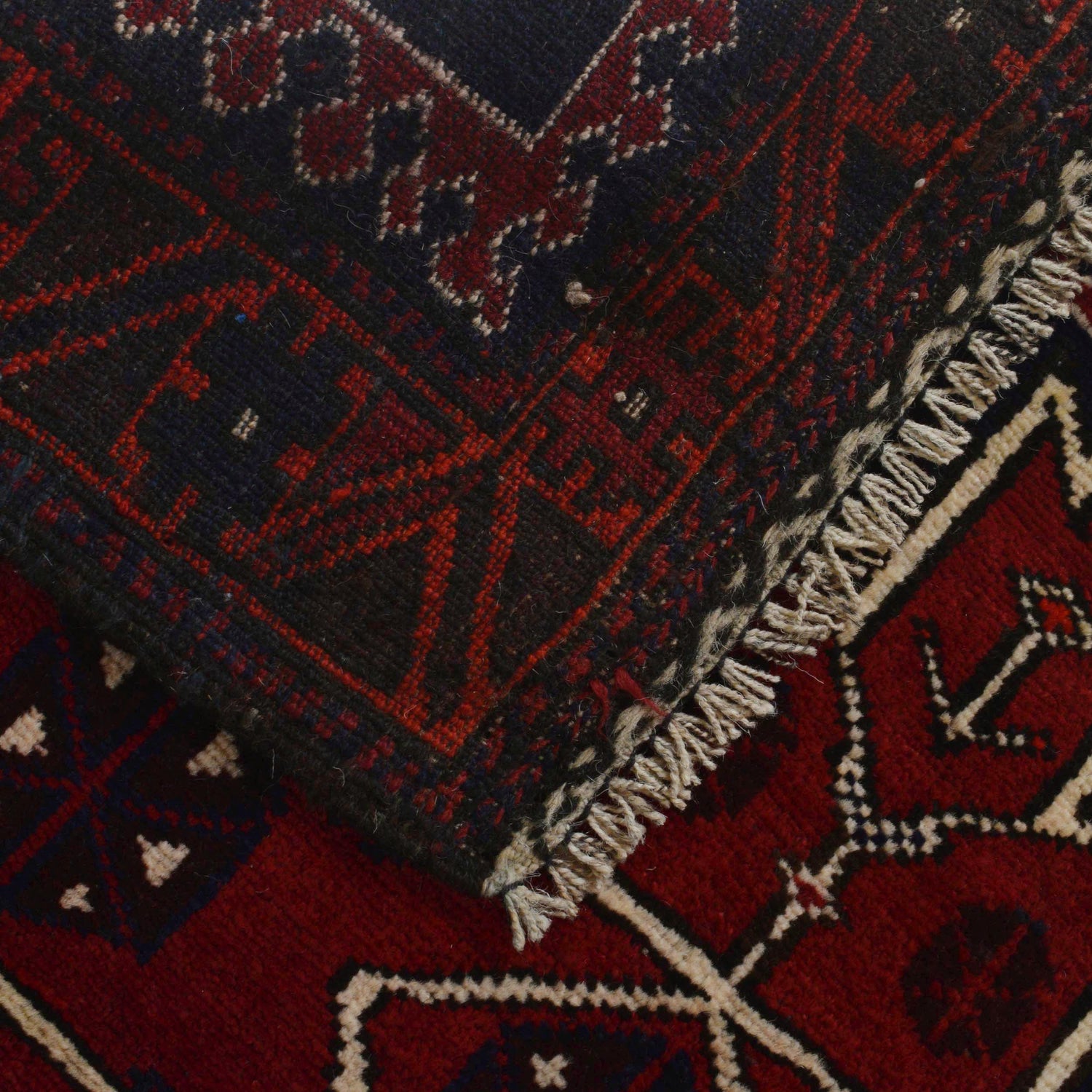 Baluchi Rug Handmade Red Geometric 3x5 ft