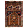 Baluchi Rug Handmade Brown Prayer Design 2x4 ft