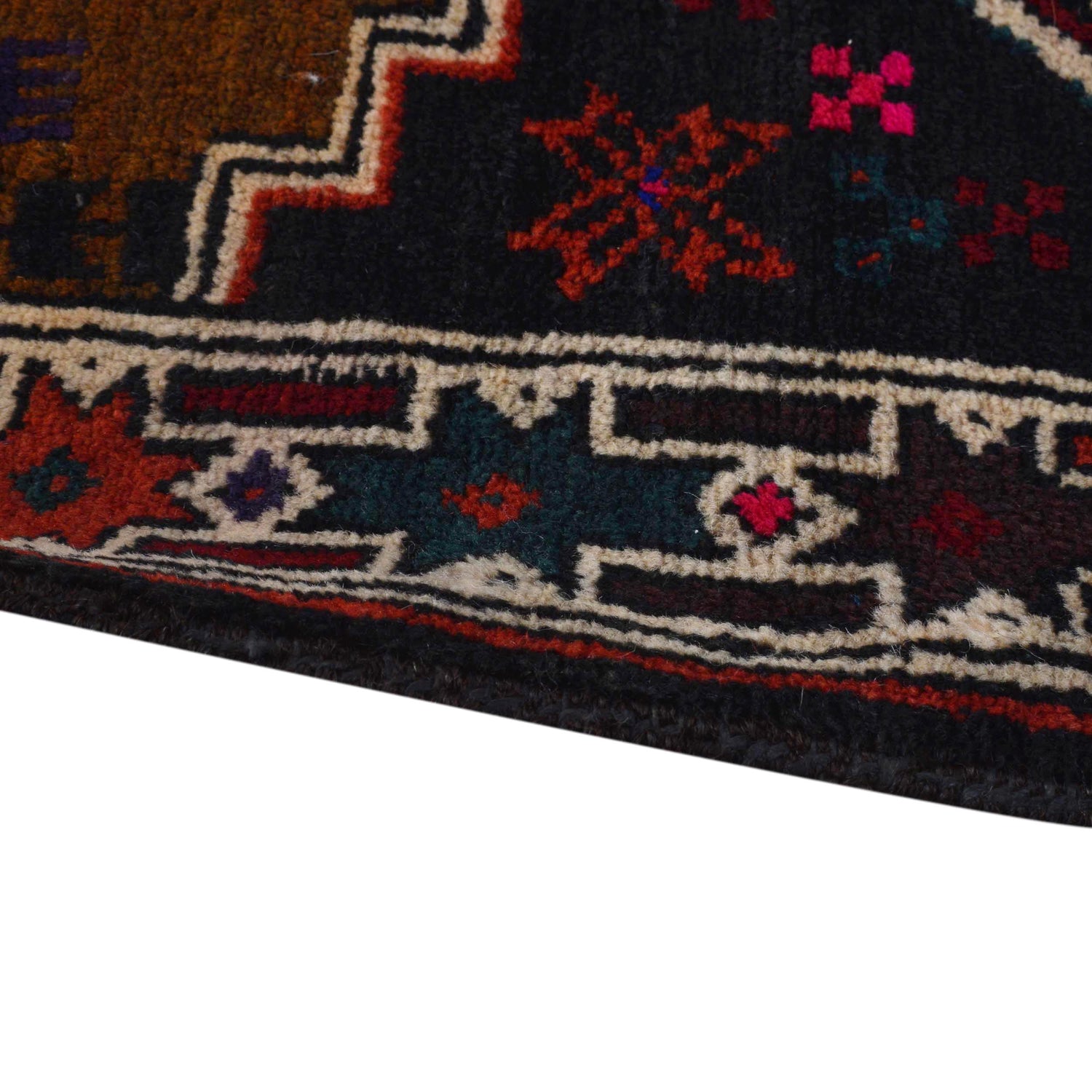 Baluchi Rug Handmade Brown Prayer Design 2x4 ft