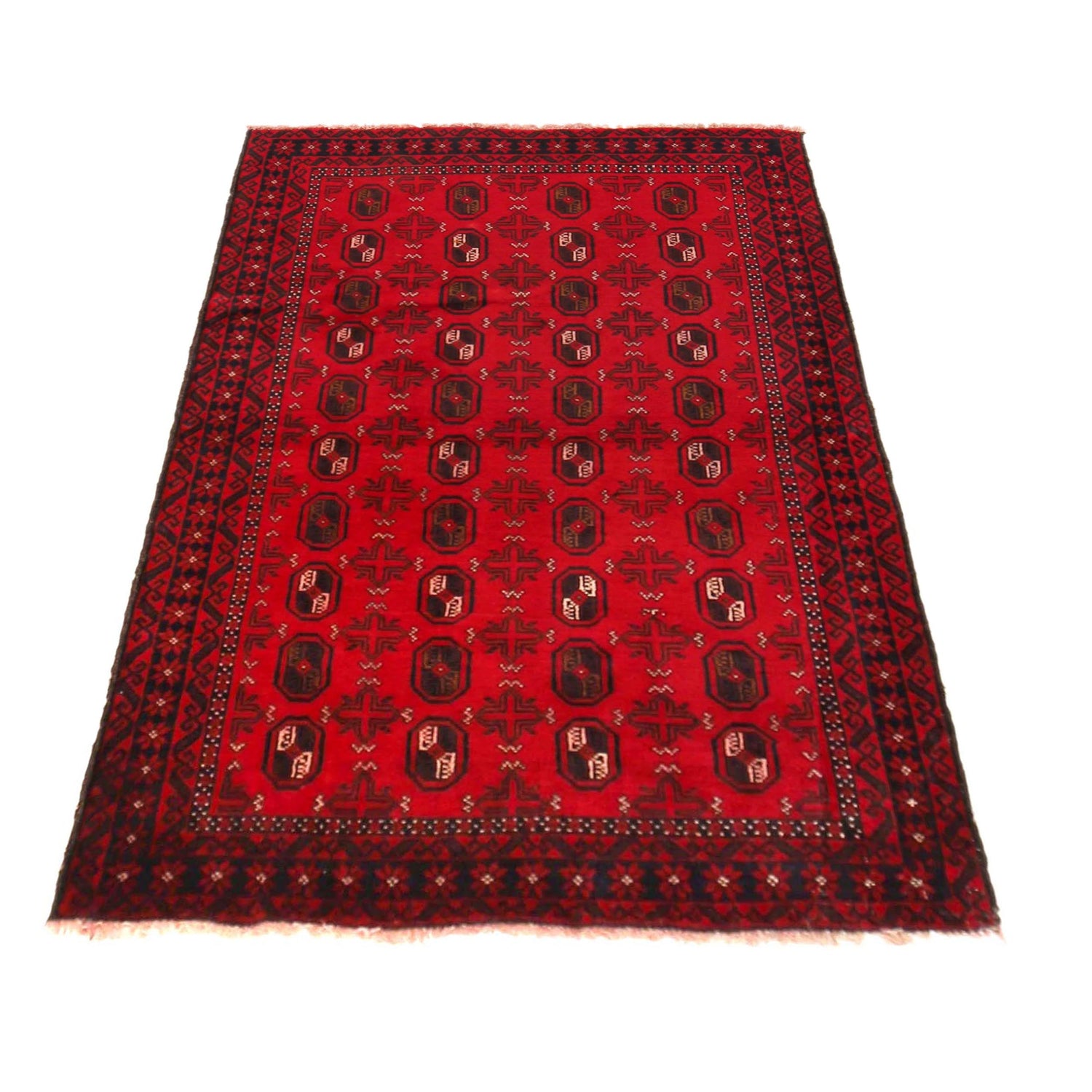 Baluchi Rug Handmade Red Geometric 3x5 ft