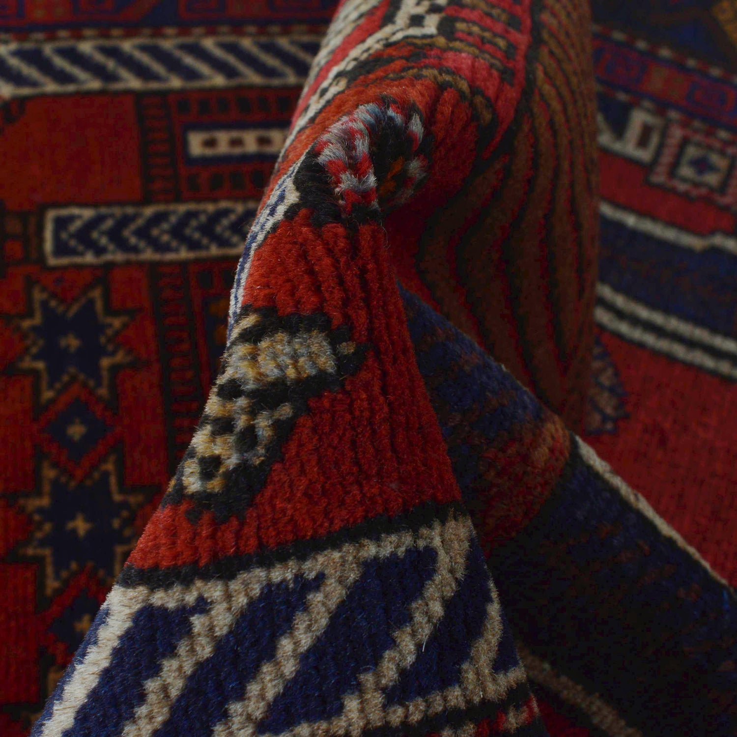 Baluchi Rug Handmade Red Prayer Design 2x4 ft