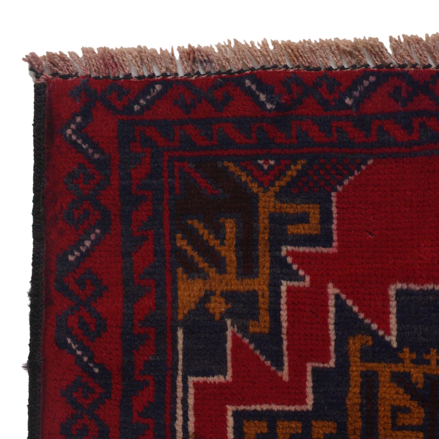Baluchi Rug Handmade Red Geometric 2x4 ft