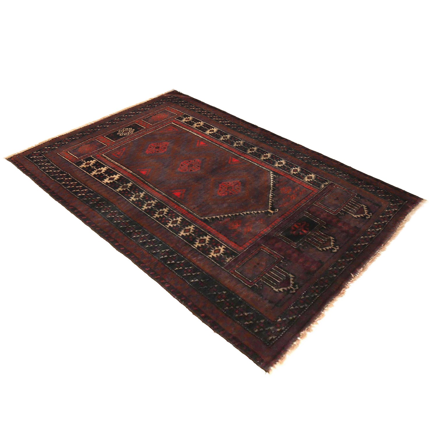 Baluchi Rug Handmade Multi Prayer Design 2x4 ft