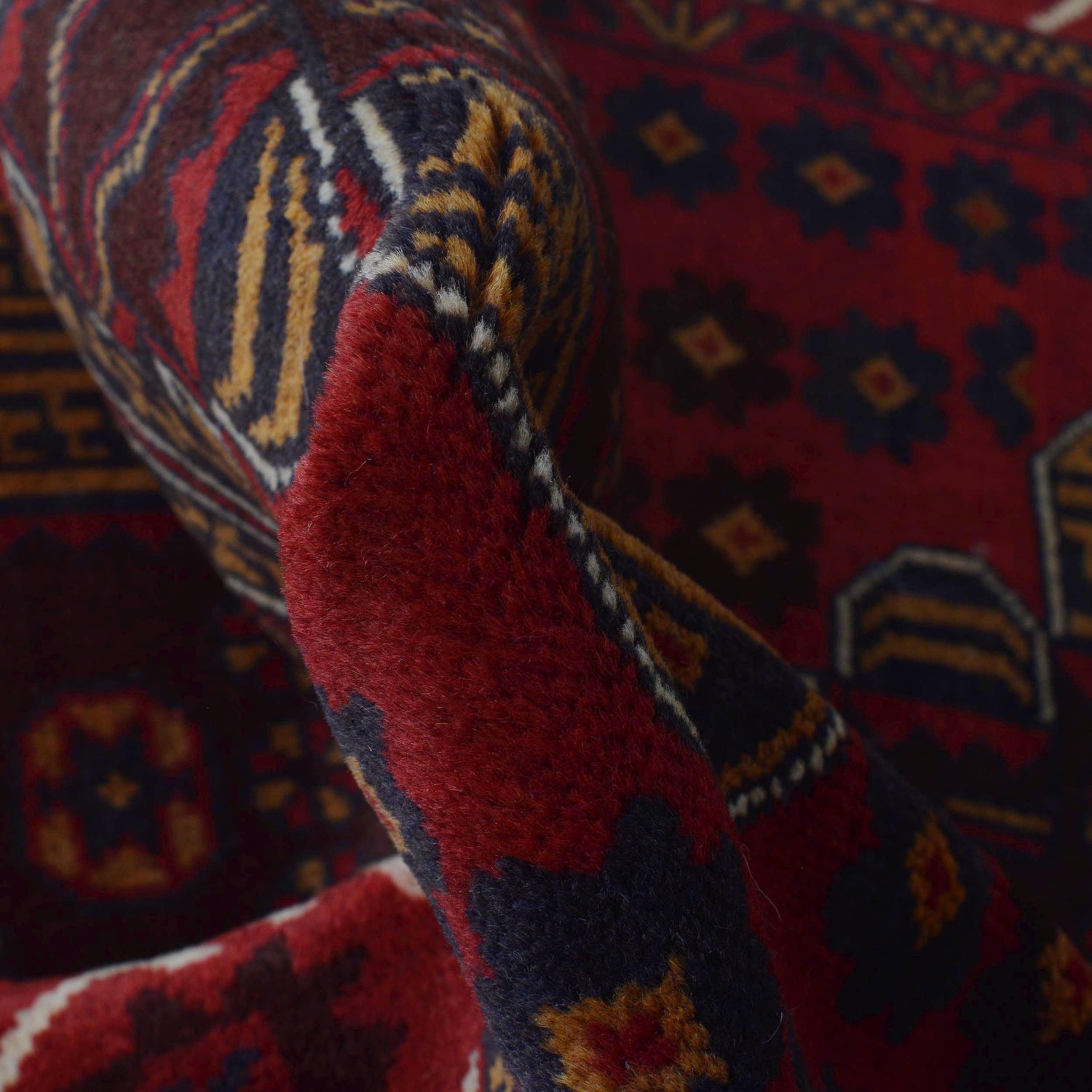 Baluchi Rug Handmade Red Geometric 3x5 ft