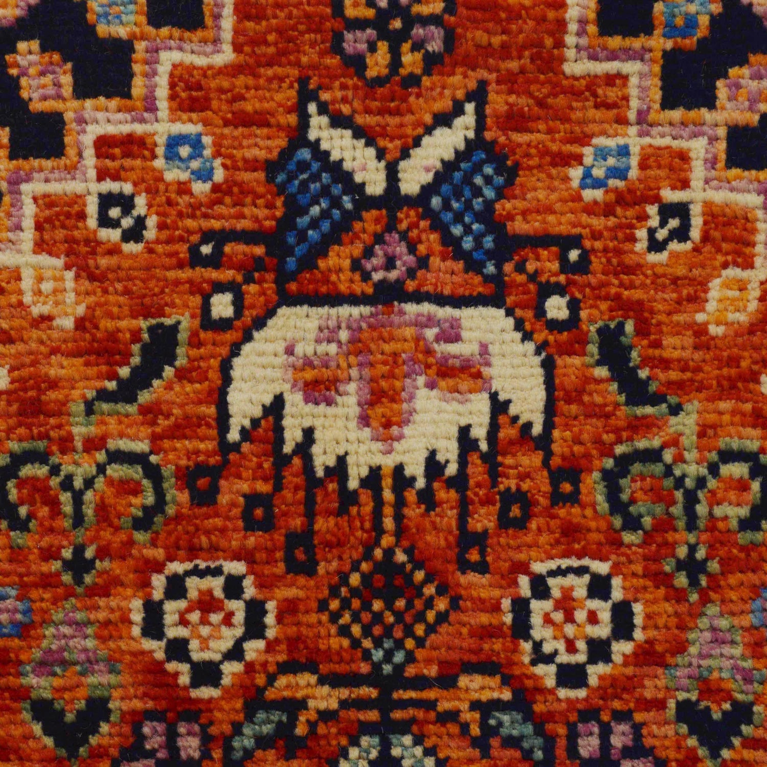 Shirazi Area Rug Handmade Red Medallion 4x6 ft