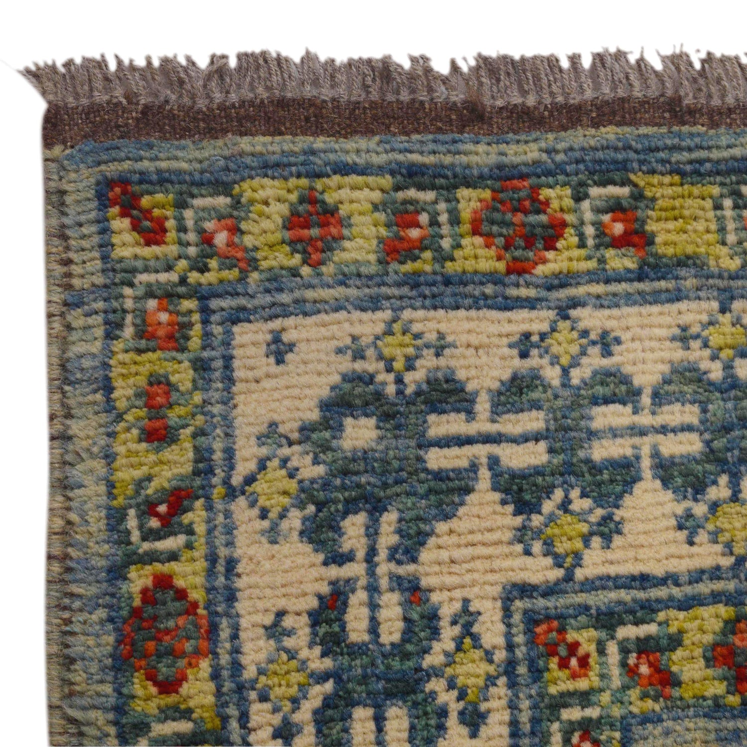 Mamluk Area Rug Handmade Blue Medallion 5x8 ft