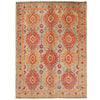 Oushak Area Rug Handmade Blue Floral 5x8 ft