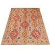 Oushak Area Rug Handmade Blue Floral 5x8 ft