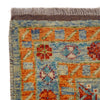 Oushak Area Rug Handmade Blue Floral 5x8 ft