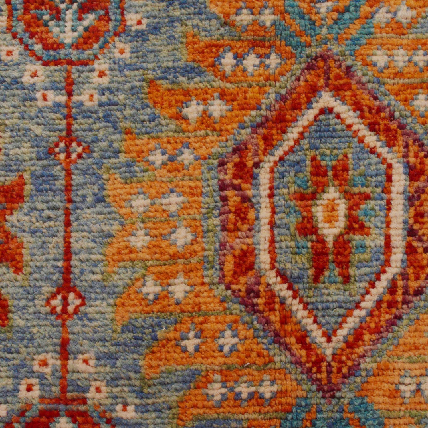 Oushak Area Rug Handmade Blue Floral 5x8 ft