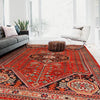 Shirazi Area Rug Handmade Red Medallion 5x8 ft
