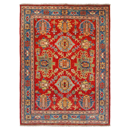 Oushak Area Rug Handmade Red Floral 4x7 ft
