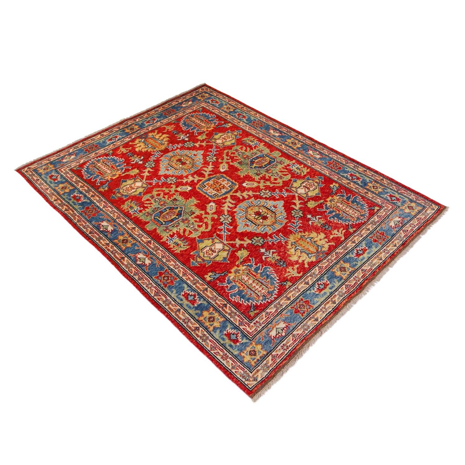 Oushak Area Rug Handmade Red Floral 4x7 ft