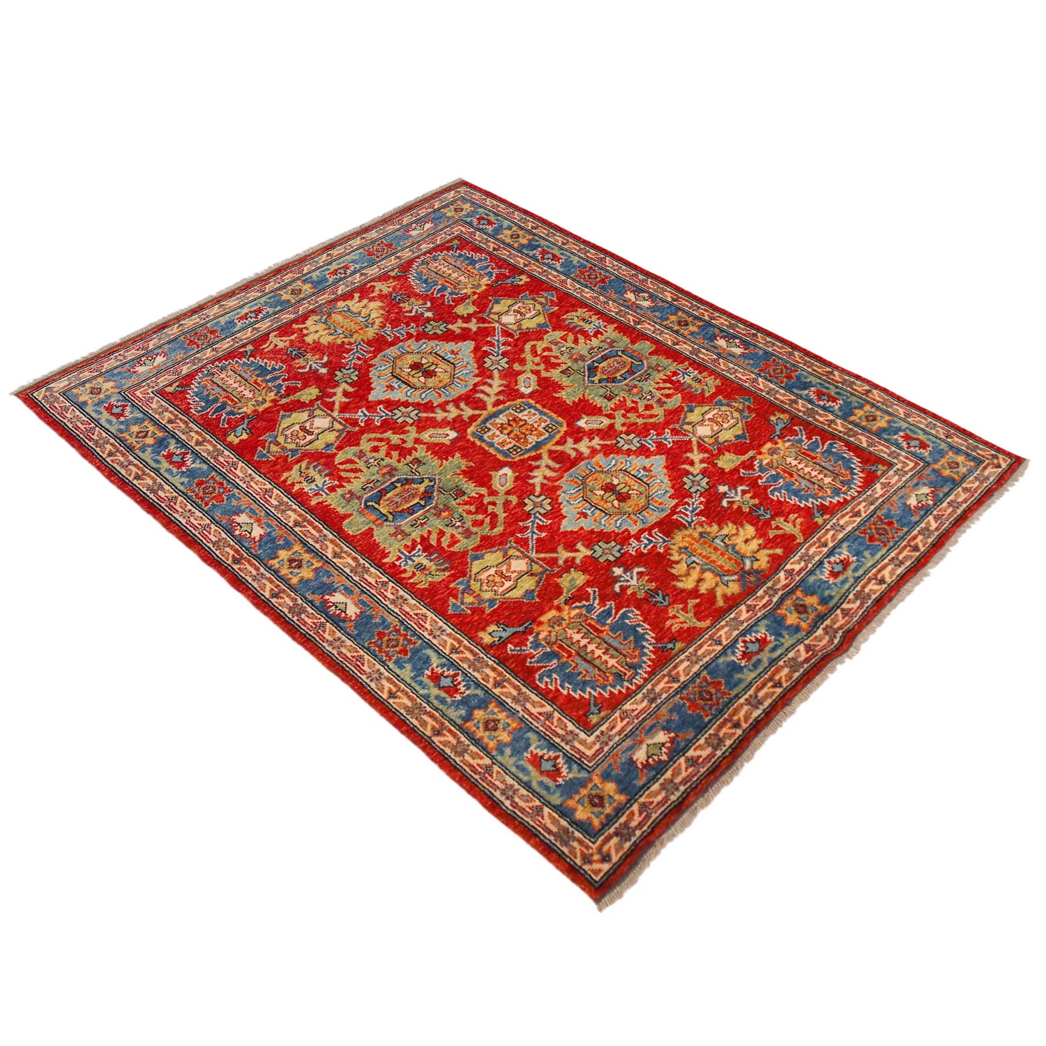Oushak Area Rug Handmade Red Floral 4x7 ft
