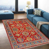 Oushak Area Rug Handmade Red Floral 4x7 ft