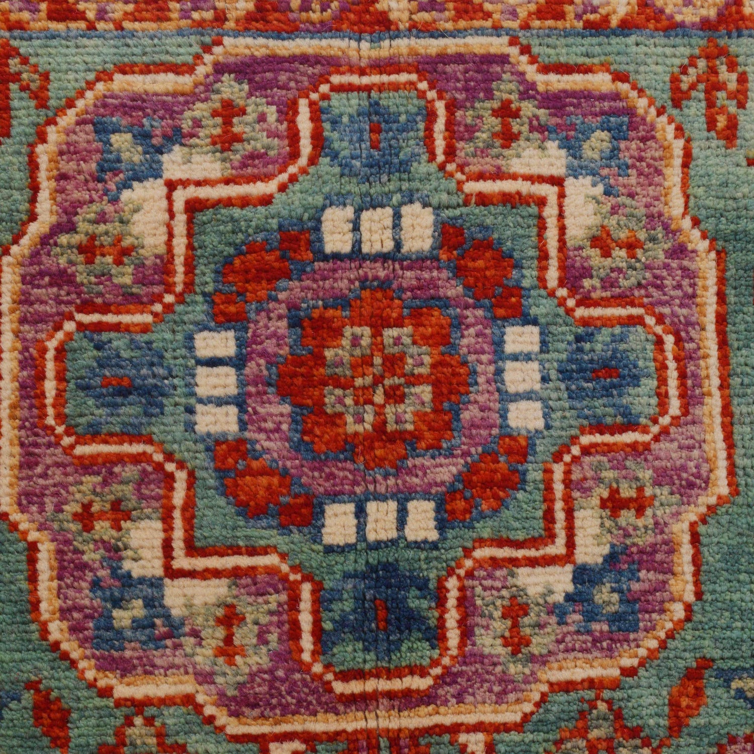 Mamluk Area Rug Handmade Blue Medallion 5x8 ft