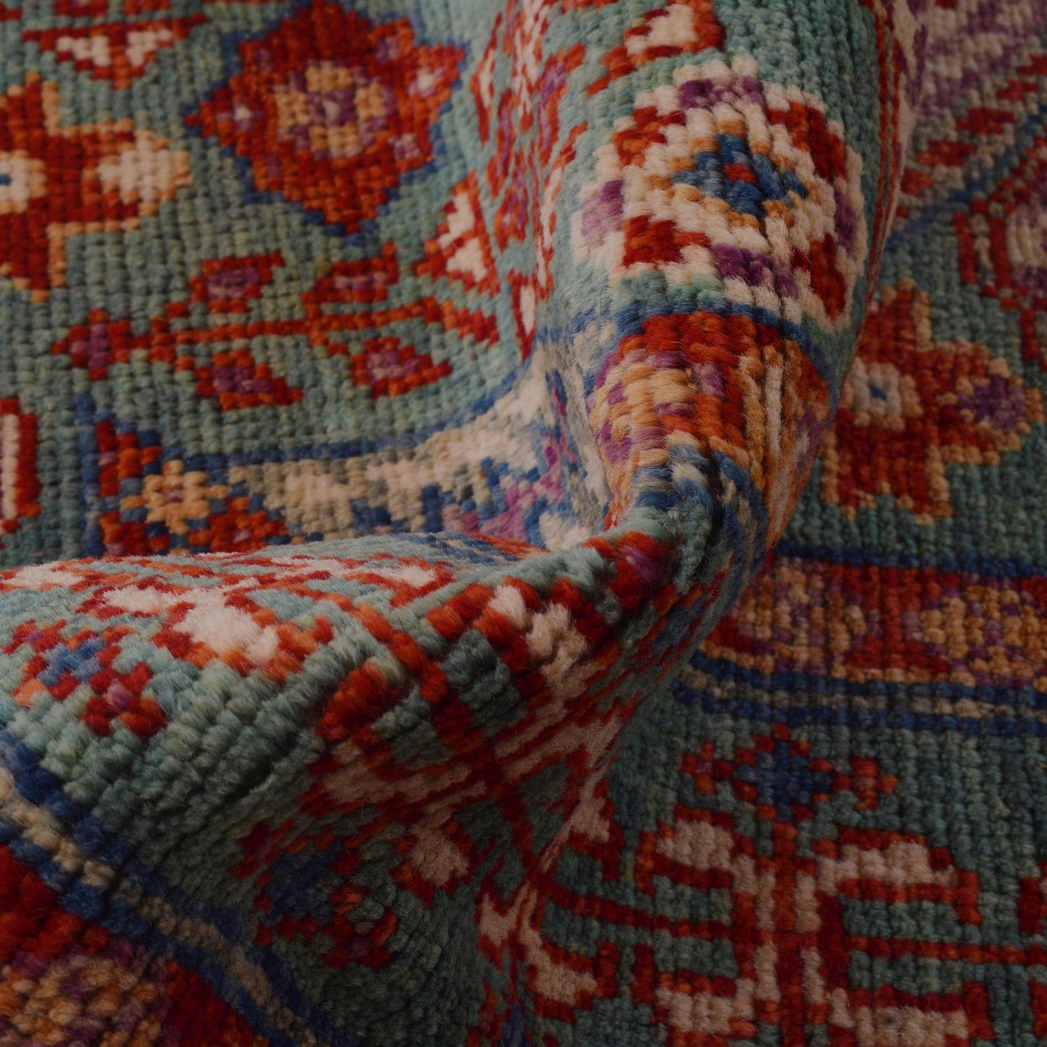 Mamluk Area Rug Handmade Blue Medallion 5x8 ft