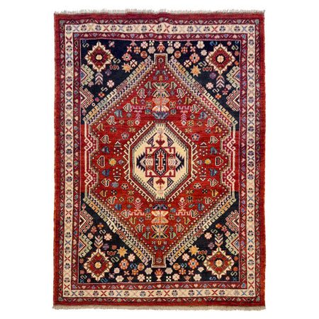Shirazi Area Rug Handmade Multi Medallion 5x8 ft