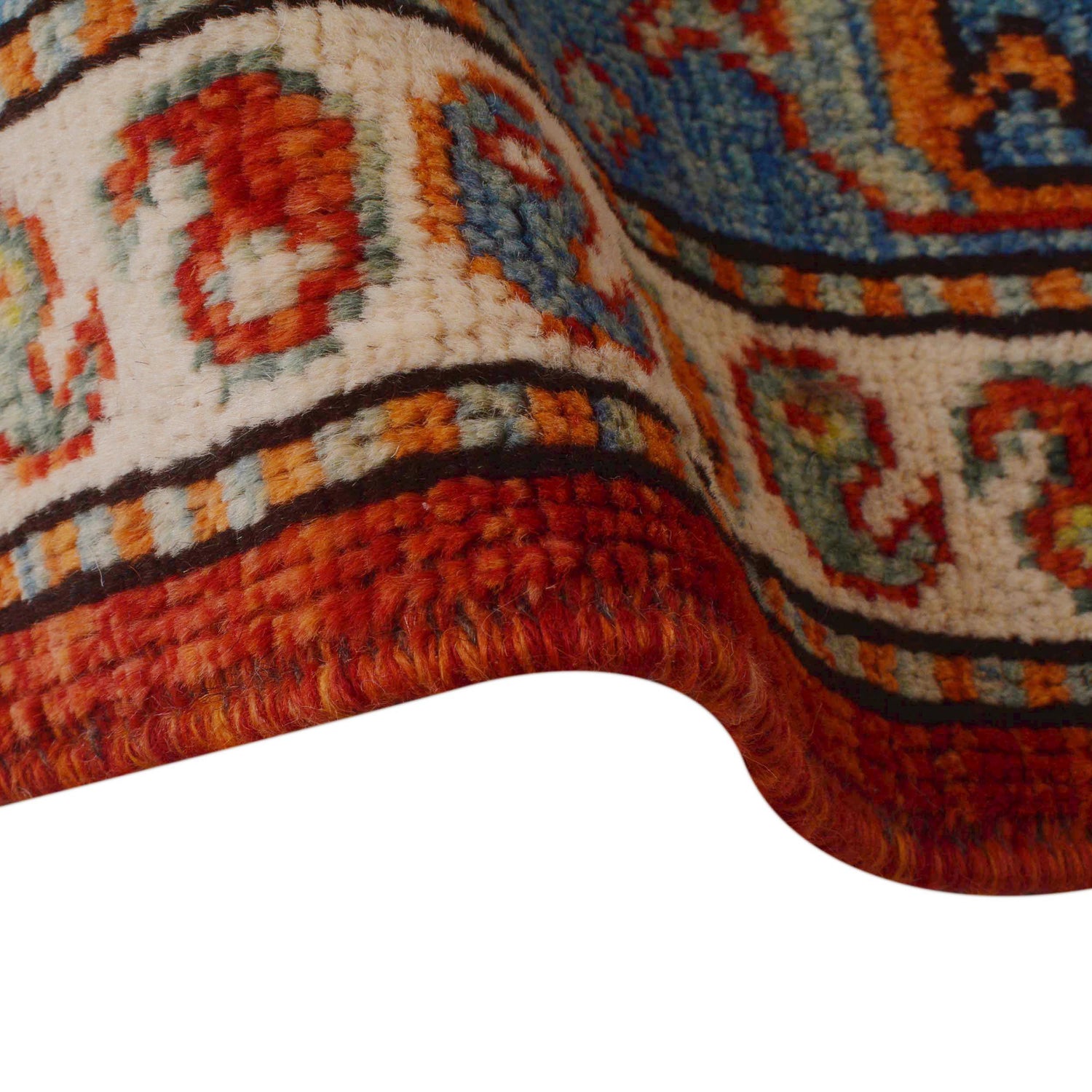 Oushak Area Rug Handmade Red Floral 7x10 ft