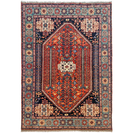 Shirazi Area Rug Handmade Multi Medallion 5x8 ft