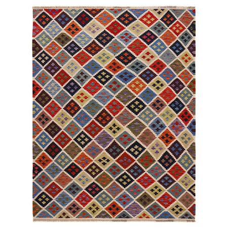 Handmade Multi Kilim Geometric 4x7 ft