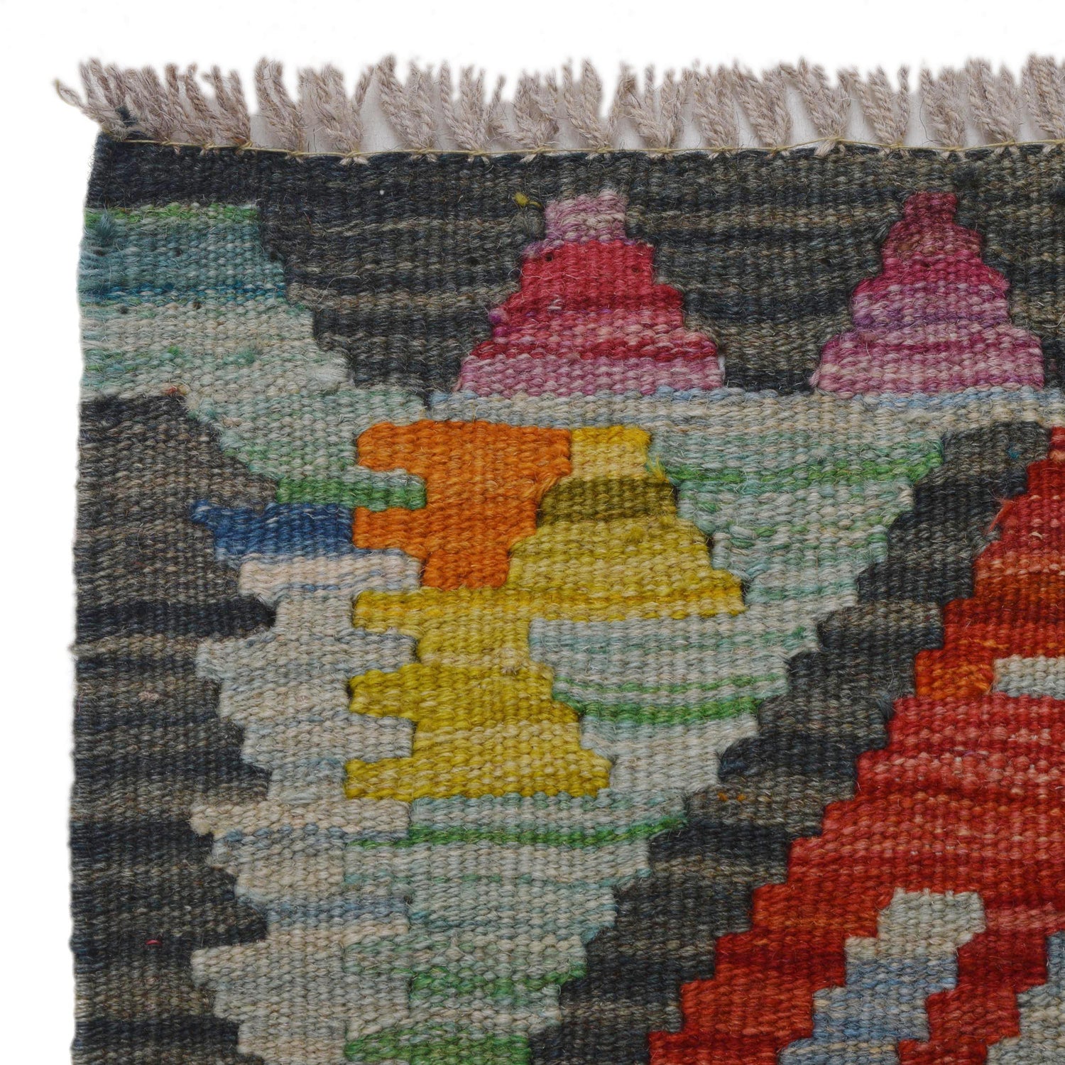 Handmade Multi Kilim Geometric 10' Runner