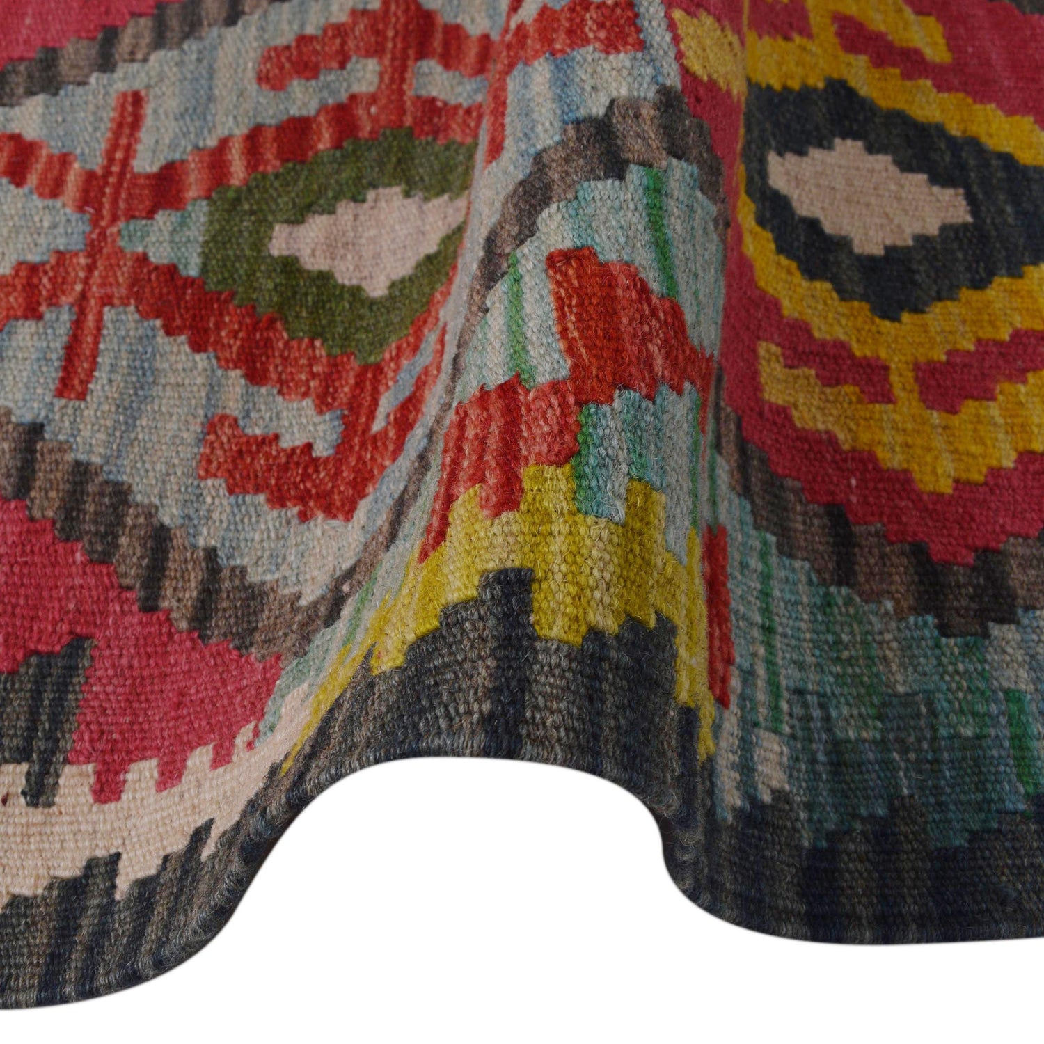 Handmade Multi Kilim Geometric 10' Runner