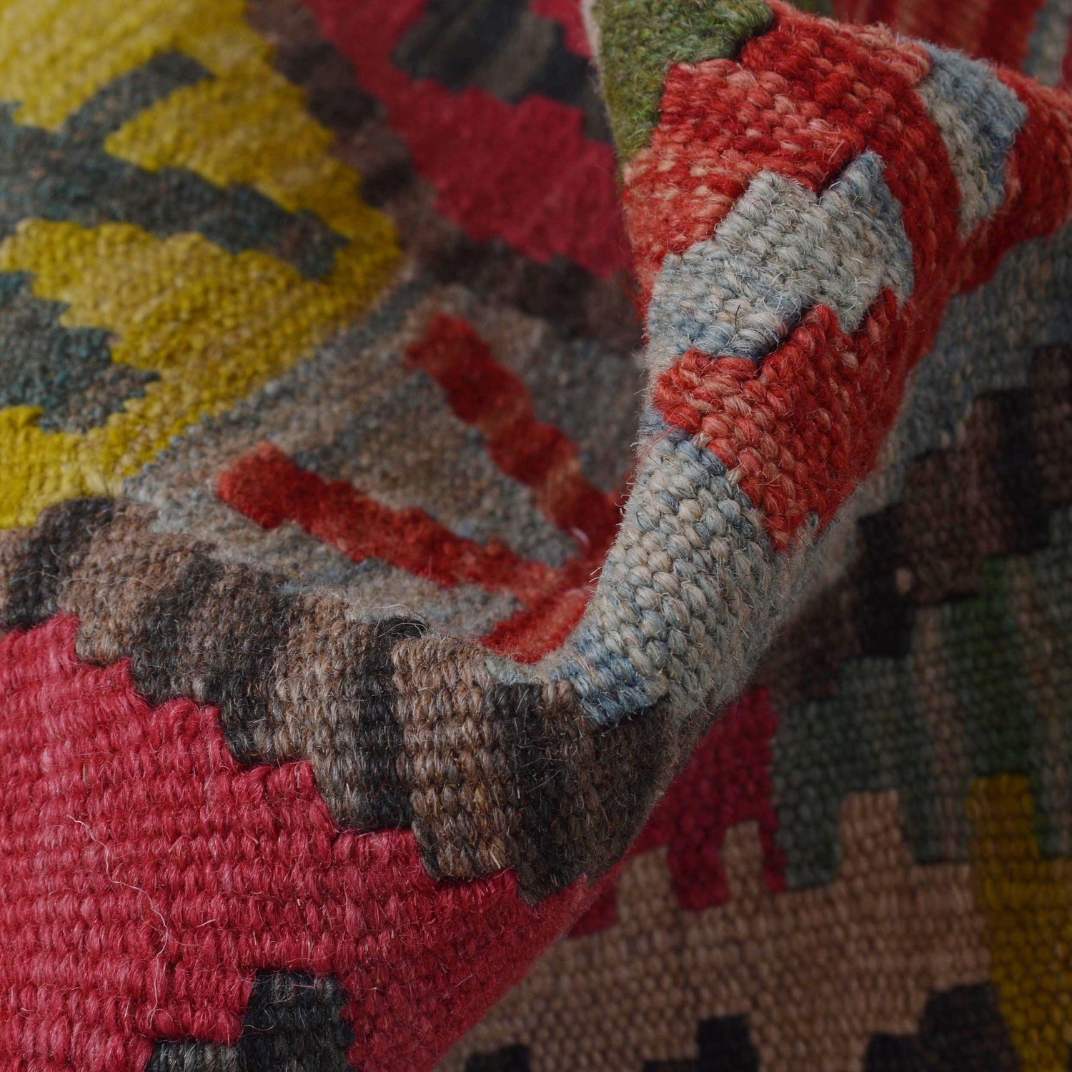 Handmade Multi Kilim Geometric 10' Runner