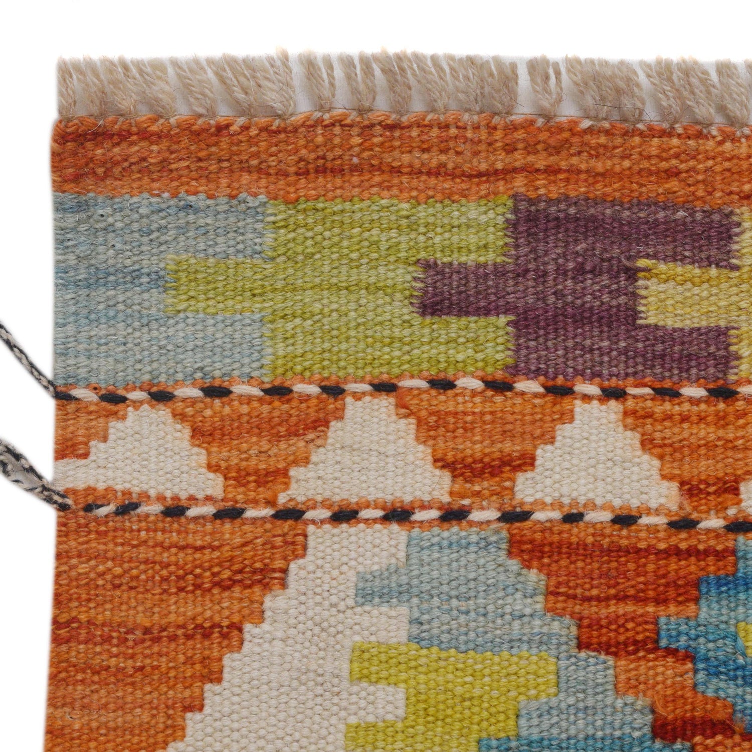 Handmade Multi Kilim Geometric 10' Runner