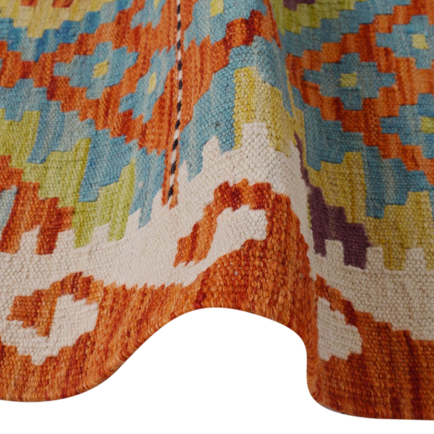 Handmade Multi Kilim Geometric 10' Runner