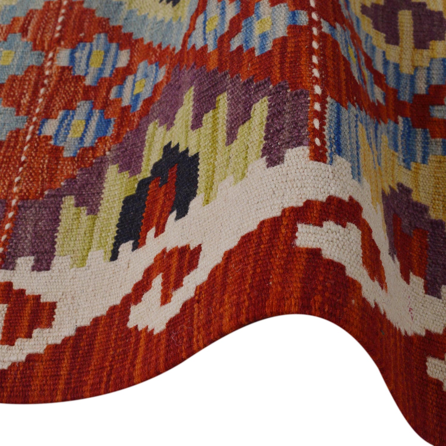 Handmade Multi Kilim Geometric 10' Runner