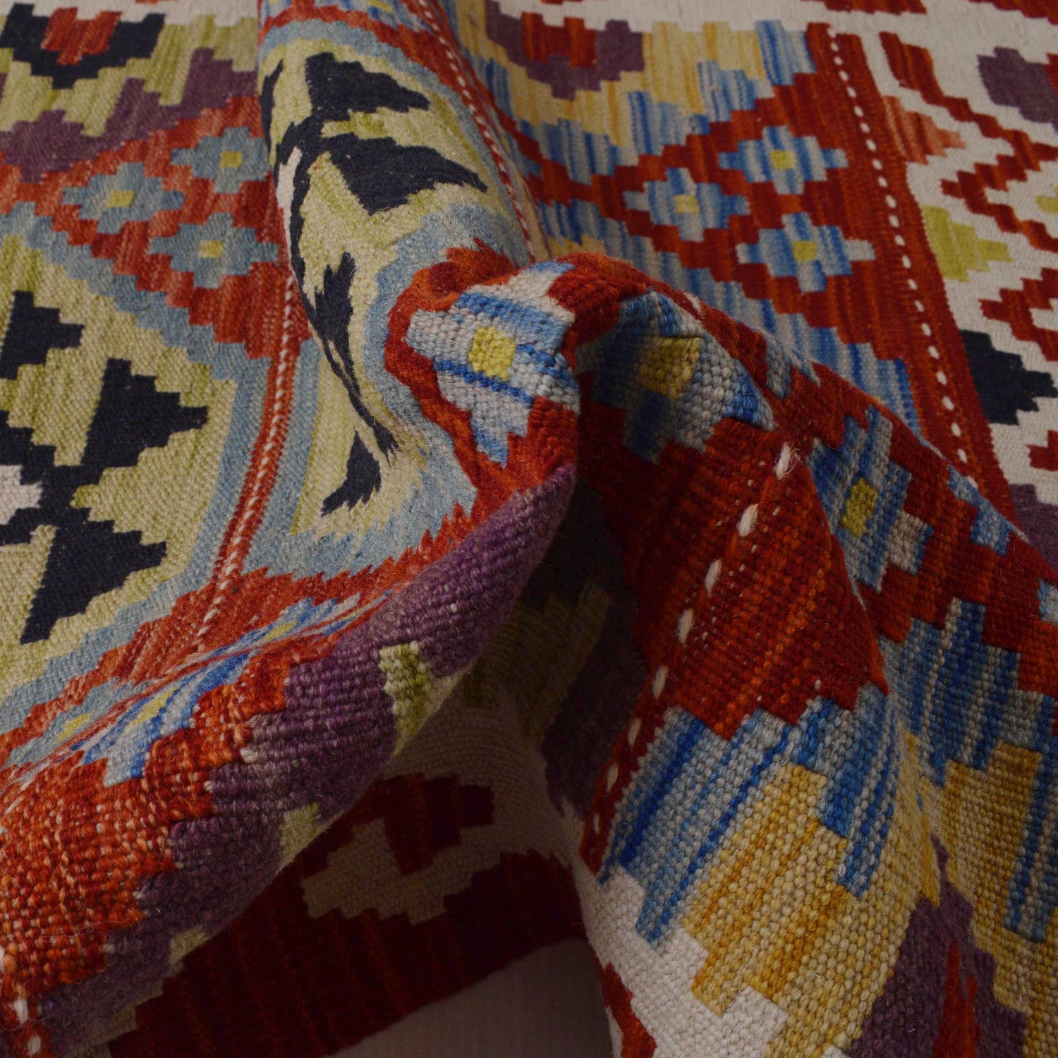 Handmade Multi Kilim Geometric 10' Runner