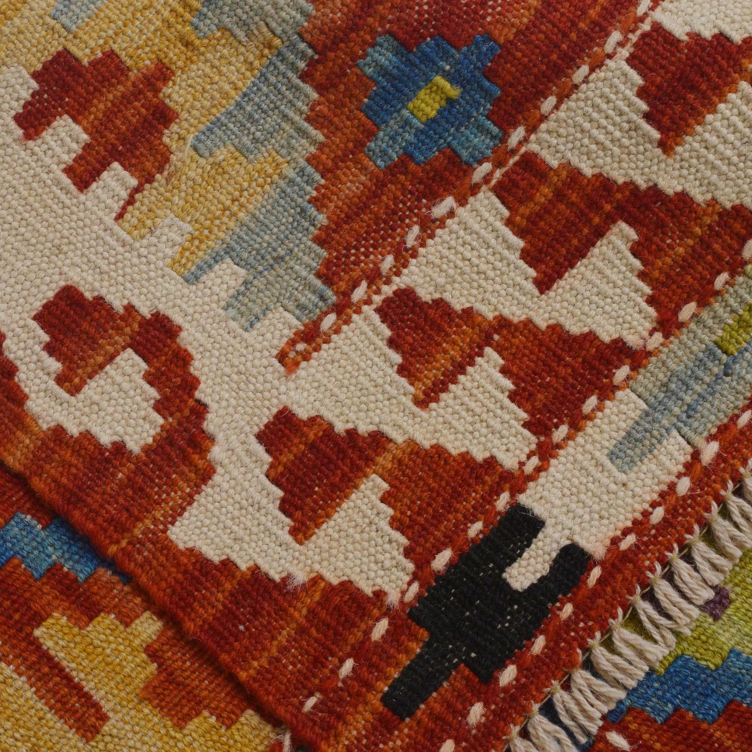 Handmade Multi Kilim Geometric 10' Runner