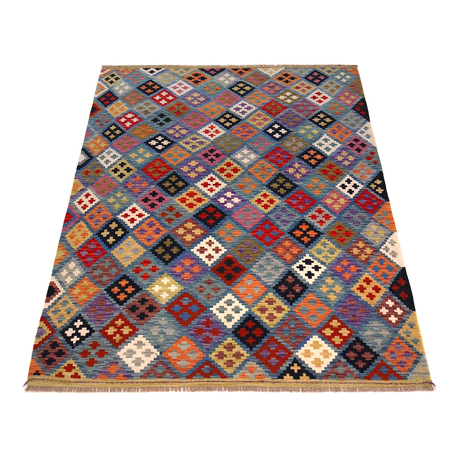 Handmade Multi Kilim Geometric 4x7 ft