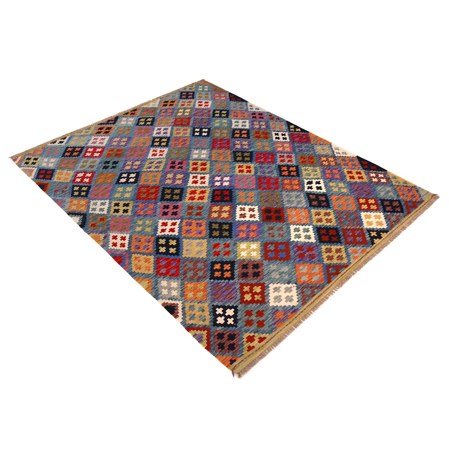 Handmade Multi Kilim Geometric 4x7 ft