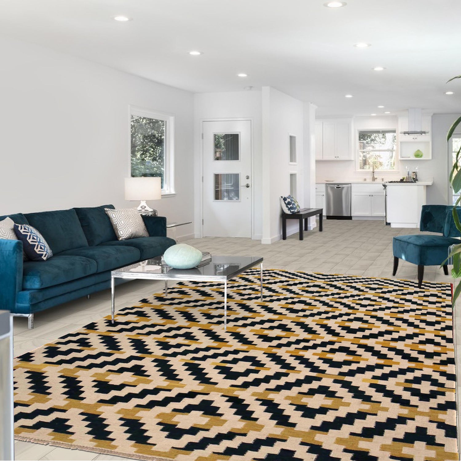 Handmade Multi Kilim Geometric 5x8 ft