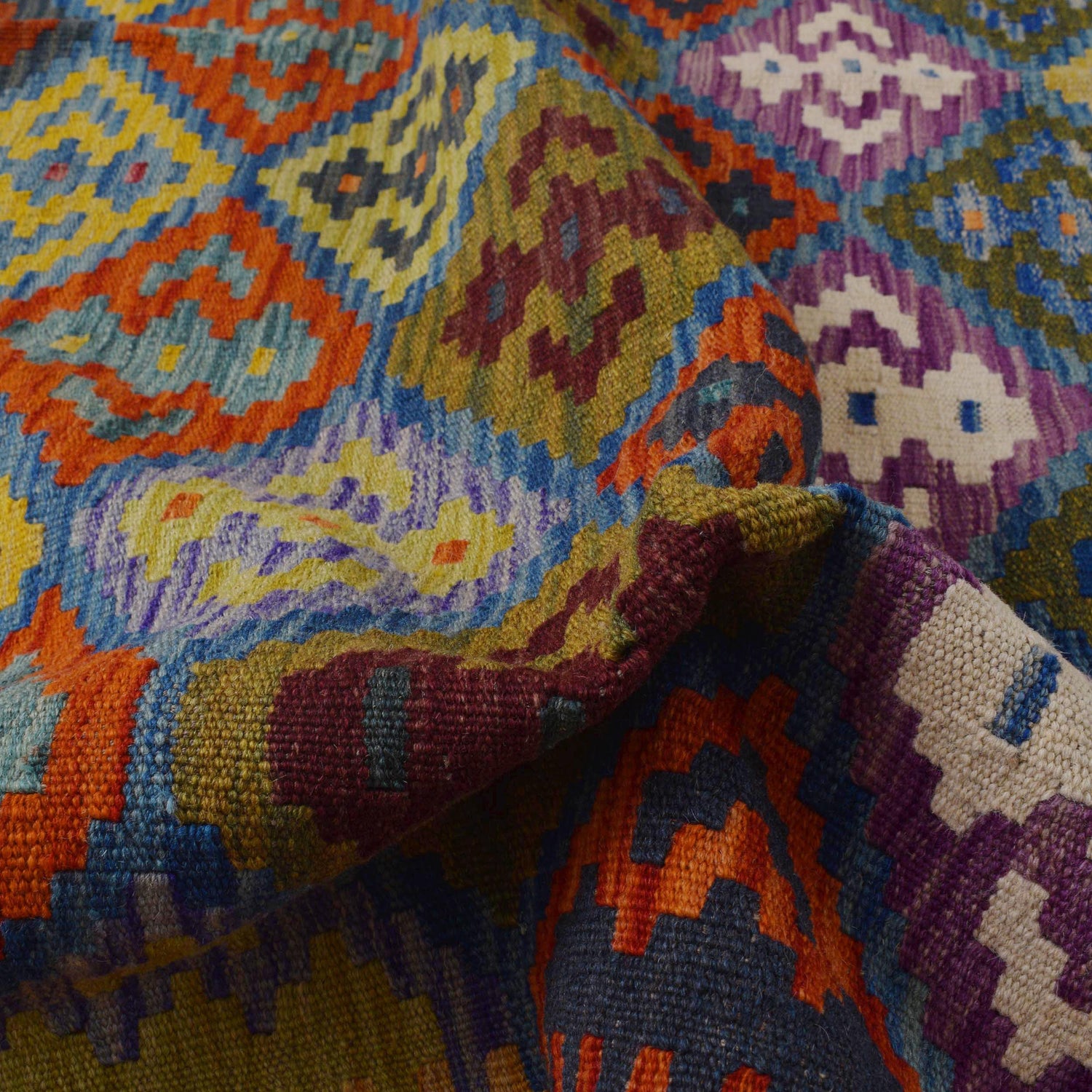 Handmade Multi Kilim Geometric 5x8 ft