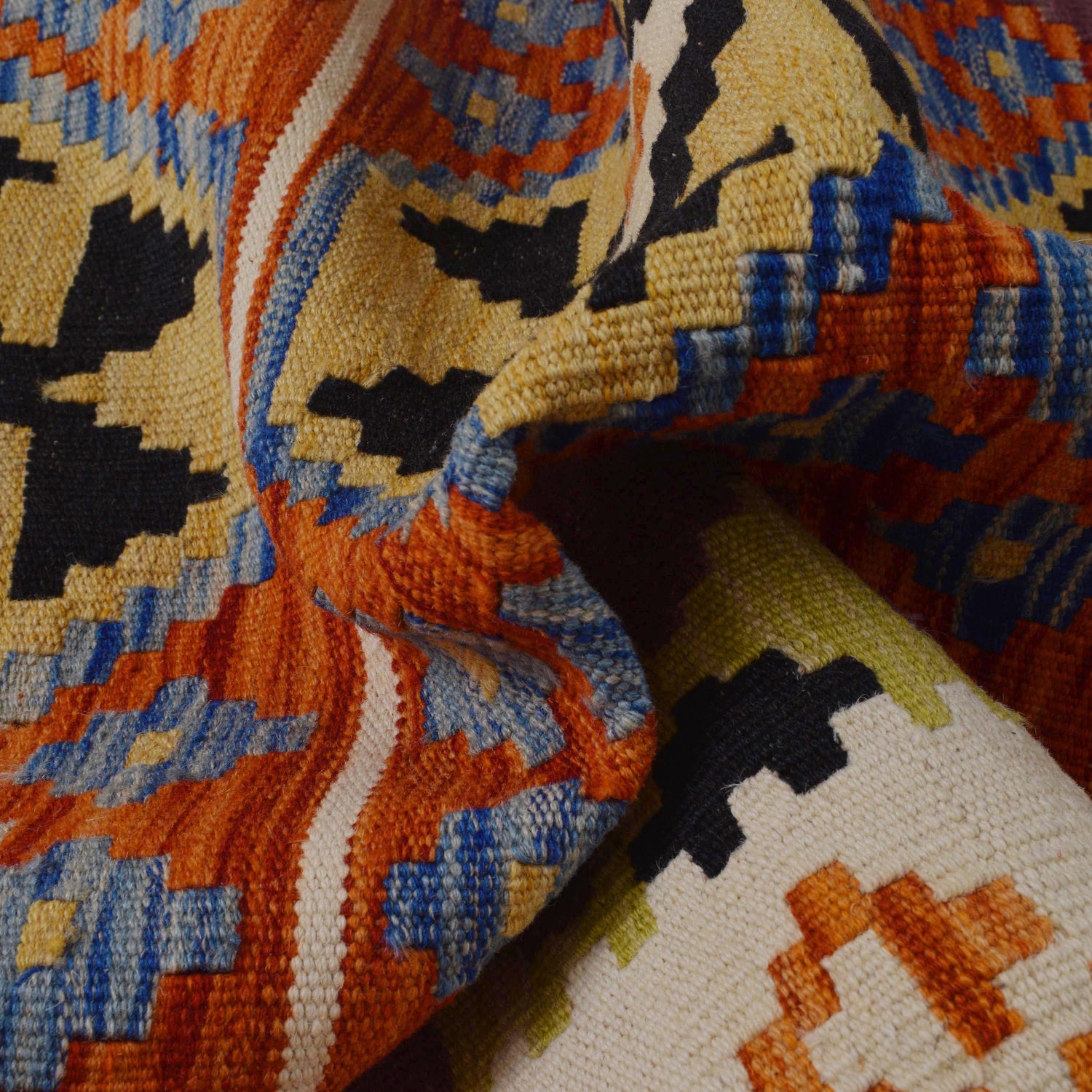Handmade Multi Kilim Geometric 10' Runner