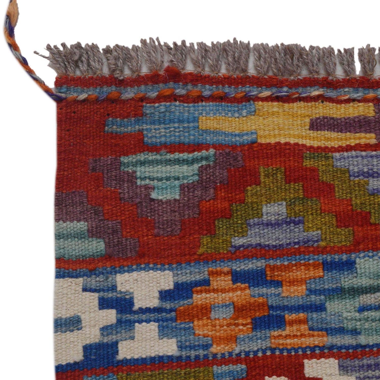 Handmade Multi Kilim Geometric 10' Runner