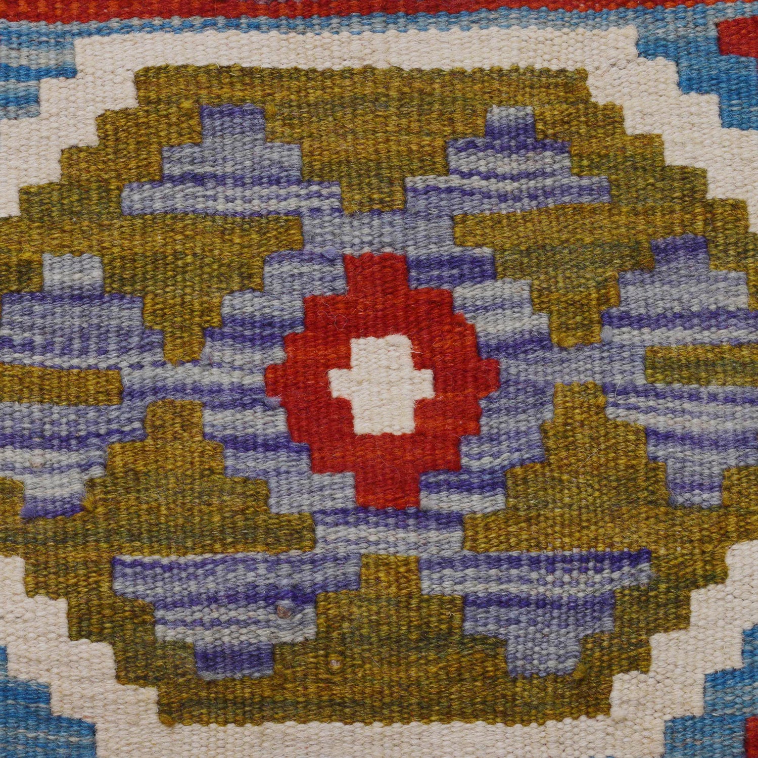 Handmade Multi Kilim Geometric 10' Runner