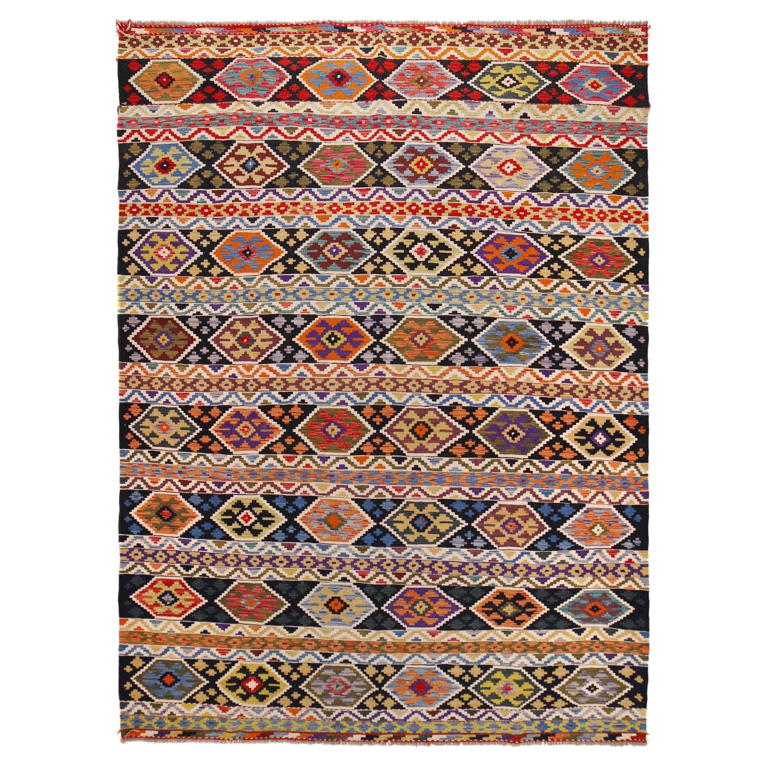 Handmade Multi Kilim Geometric 9x12 ft