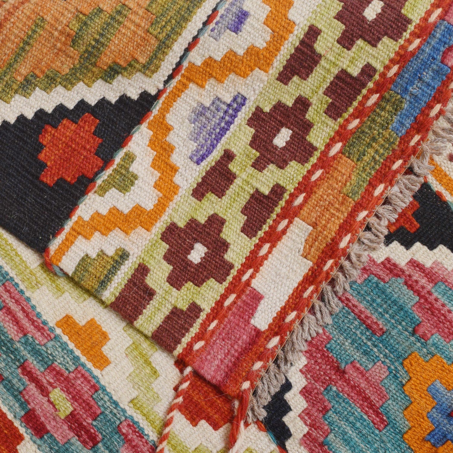Handmade Multi Kilim Geometric 9x12 ft