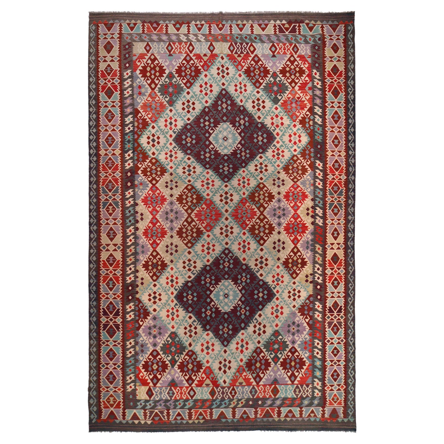 Handmade Multi Kilim Geometric 10x16 ft