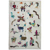 Embroidery Kilim Area Rug Handmade Beige Animal 4x6 ft